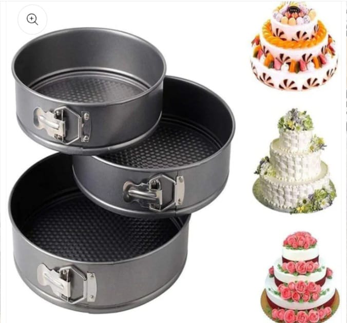 Pack Of 3 Non-Stick Round Cake Pan Set