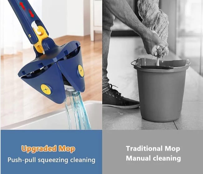 360° Rotatable Adjustable Triangle Cleaning Mop with Twist Squeeze