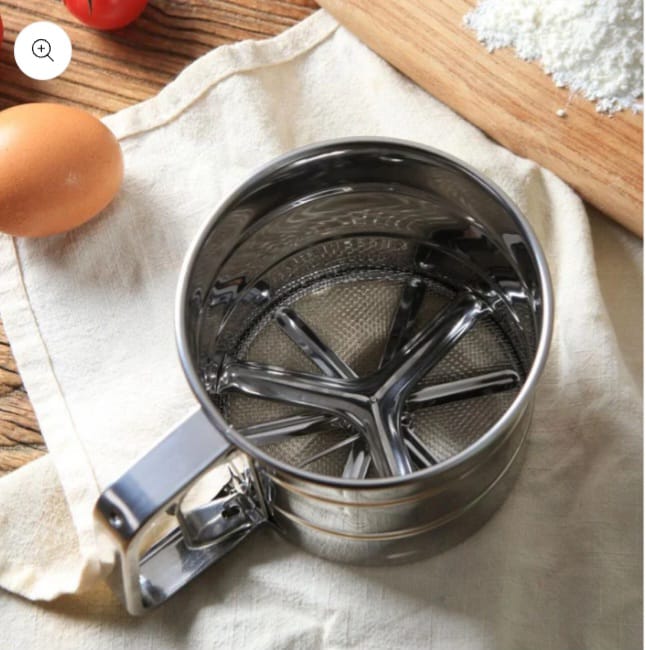 Stainless steel flour sieve hand held cup strainer