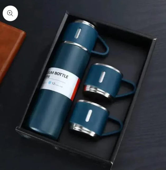 3 Cup Double-Layer Stainless Steel Vacuum Flask Set